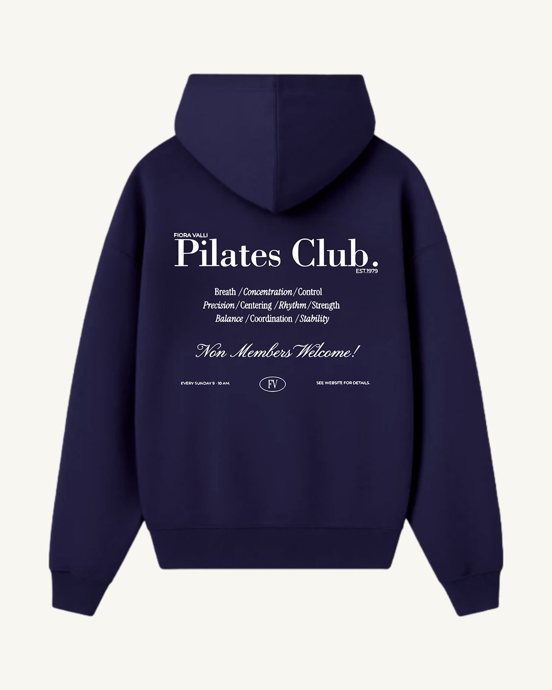 Pilates Club Relaxed Hoodie - Navy