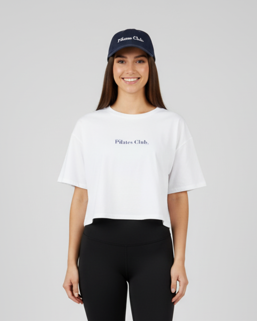 Pilates Club Crop Tee - White