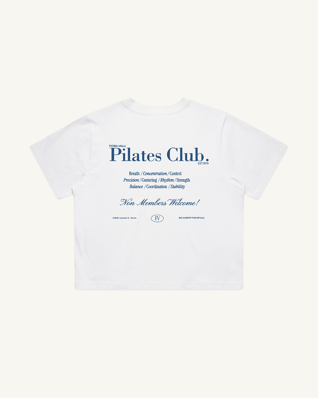 Pilates Club Crop Tee - White