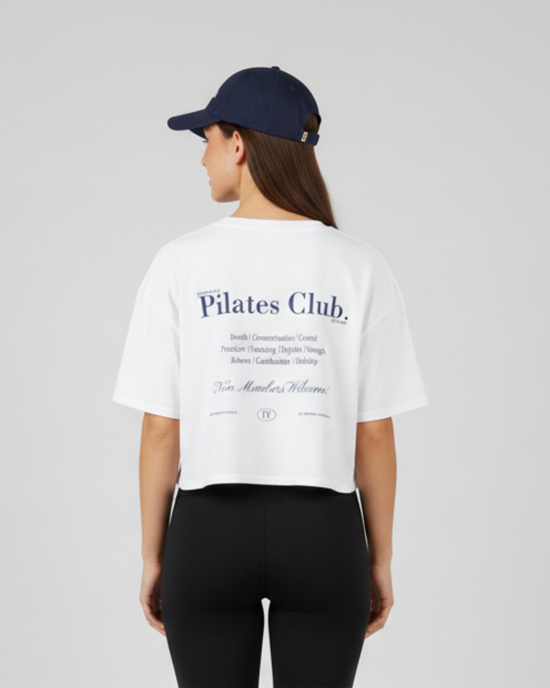 Pilates Club Crop Tee - White