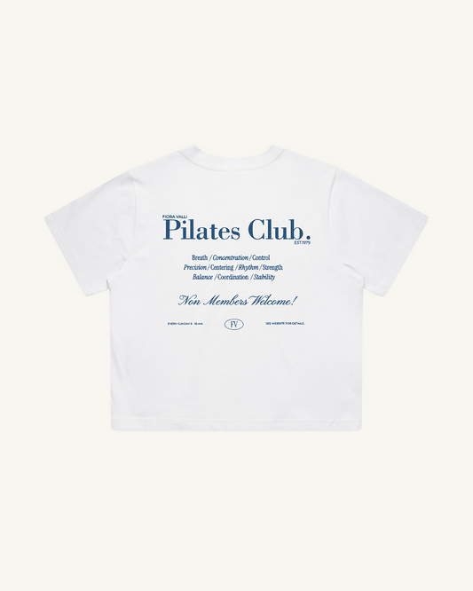 Pilates Club Crop Tee - White